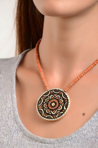 Ceramic jewelry handmade necklace pendant necklace women accessories  - MADEheart.com