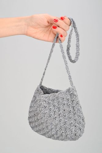 Crochet handbag Gray - MADEheart.com