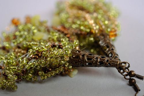 Long Earrings Made of Beads - MADEheart.com