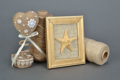 Panel decorativo con estrella del mar cuadro artesanal para decorar paredes  - MADEheart.com