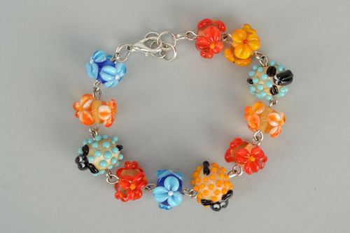 Lampwork Armband mit Glasperlen Schäfe - MADEheart.com