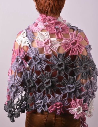Chal tejida a ganchillo artesanal complemento de invierno accesorio para mujer - MADEheart.com