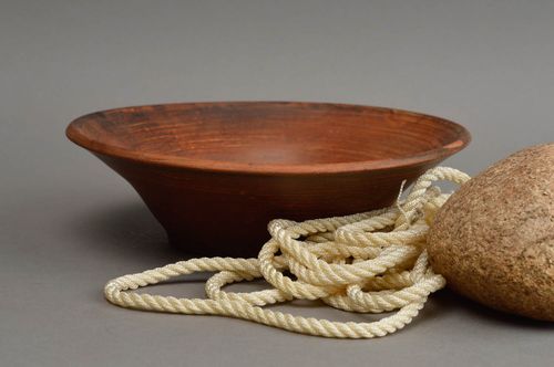 Homemade decorative small brown ceramic bowl with narrow bottom eco friendly - MADEheart.com