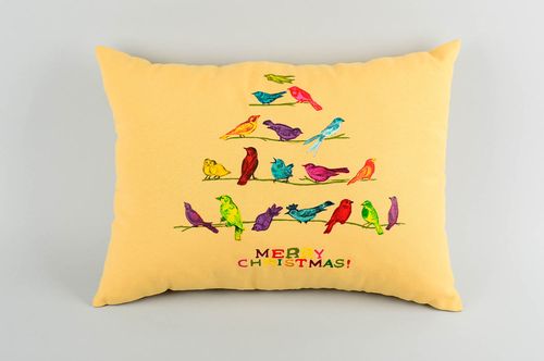 Unusual handmade throw pillow home textiles interior decorating small gifts - MADEheart.com