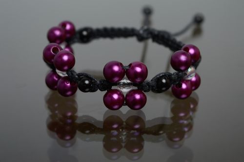 Makramee Armband mit Keramik Perlen  - MADEheart.com