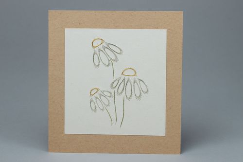 Quadro em técnica de desenho com linhas Camomilas - MADEheart.com