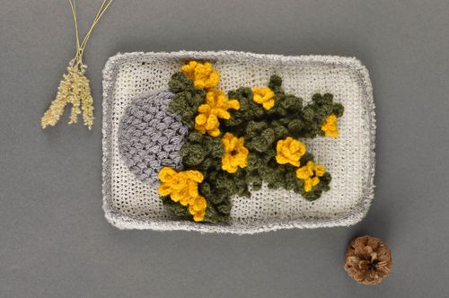 Panel decorativo adorno artesanal tejido a ganchillo decoración de interior - MADEheart.com