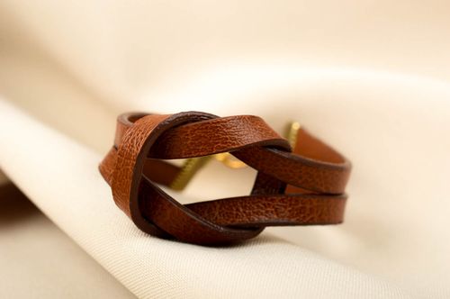Handmade leather bracelet leather jewelry wrist bracelet stylish bracelet - MADEheart.com
