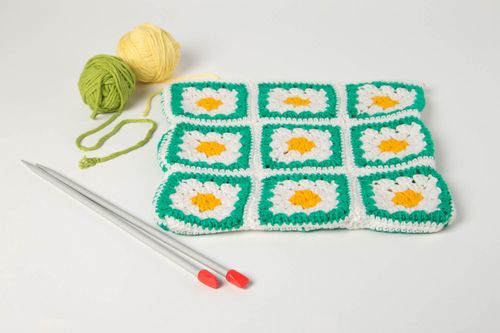 Funda de almohada artesanal tejida con dos agujas ropa de cama regalo para niño - MADEheart.com