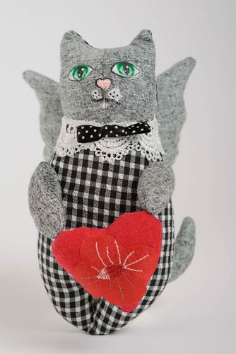 Juguete de peluche de tela artesanal para decorar casa con forma de gato - MADEheart.com