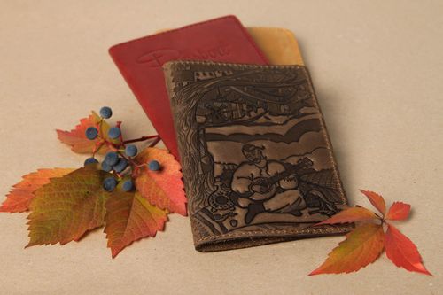 Stylish handmade passport cover leather passport cover handmade gifts - MADEheart.com