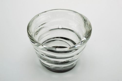 5 inches tall 6 inches wide clear glass bowl vase for home décor 3,5 lb - MADEheart.com