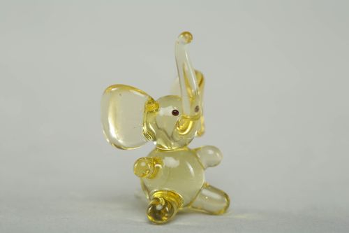 Figurine en verre au chalumeau artisanale Éléphant  - MADEheart.com