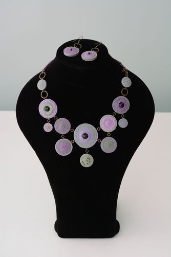 Brincos e colar de cerâmica plástica - MADEheart.com