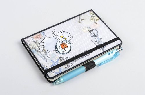 Schönes Notizbuch handmade ausgefallenes Geschenk Design Notizblock Kater - MADEheart.com