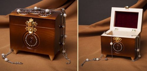Scatola di legno fatta a mano Cofanetto intarsiato Scrigno con intarsi - MADEheart.com