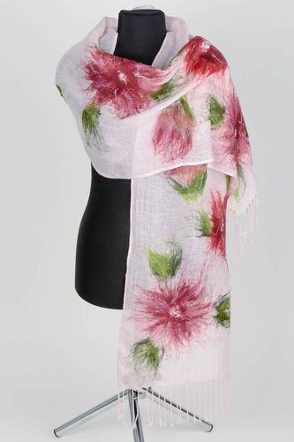 Beautiful handmade felted wool scarf silk scarf  fashion accessories for girls - MADEheart.com