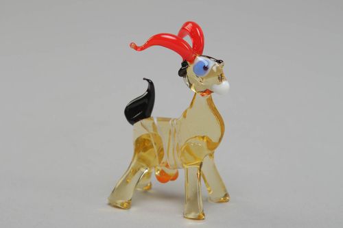 Petite figurine en verre au chalumeau mouton multicolore déco faite main - MADEheart.com