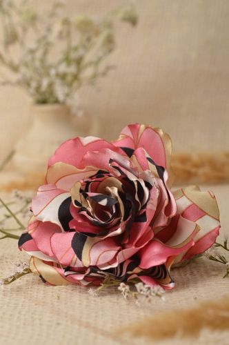 Flower hair clip handmade brooch homemade jewelry women accessories gift ideas - MADEheart.com