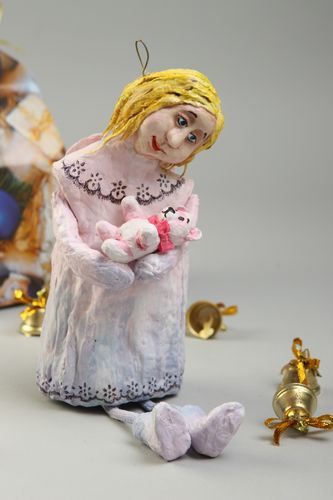 Décoration du sapin faite main Ange à suspendre papier mâché Décoration de Noël - MADEheart.com