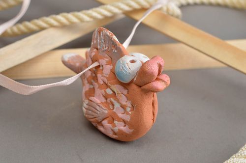 Decorative ceramic figurine handmade clay statuette for interior nursery decor - MADEheart.com