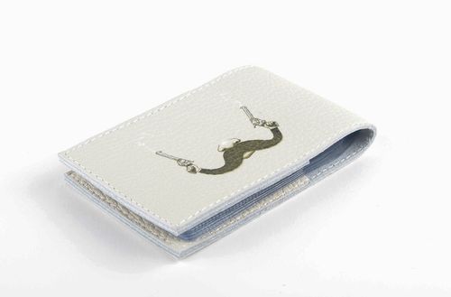 Porte-cartes de visite de cuir fait main clair Cadeau pour homme design - MADEheart.com
