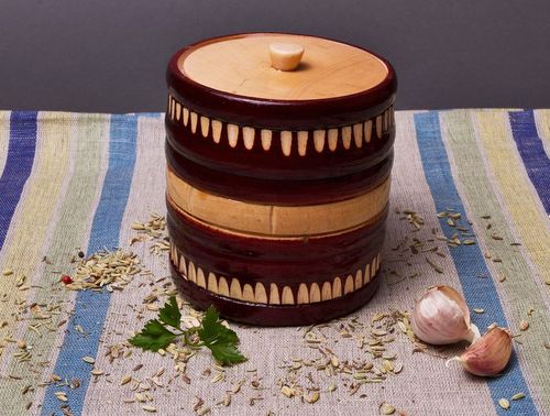 Barattolo di legno con coperchio fatto a mano Vasetto di legno per le spezie  - MADEheart.com
