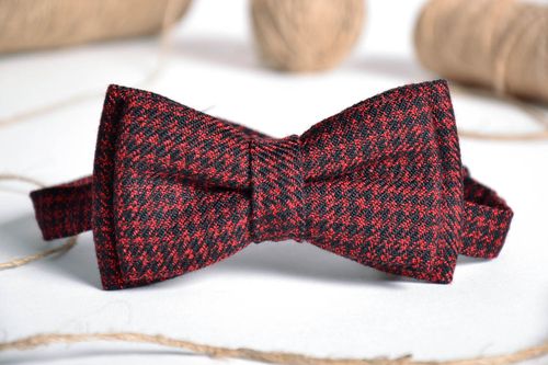 Red and Black Bow Tie - MADEheart.com