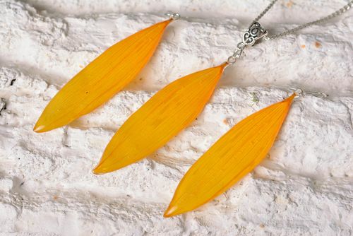 Damen Schmuck Set handmade Blätter Ohrringe Schmuck Anhänger Frauen Accessoires - MADEheart.com