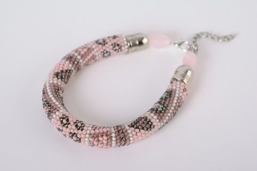 Handmade woven Czech bead cord bracelet for women - MADEheart.com