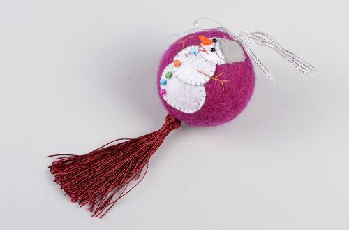 Boule de Noël rose faite main Décoration du sapin bonhomme de neige Déco de Noël - MADEheart.com