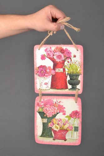 Pannello in decoupage fatto a mano decorazione da parete elemento decorativo - MADEheart.com