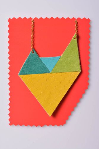 Handmade leather necklace neck accessories for girls gifts for her small gifts - MADEheart.com