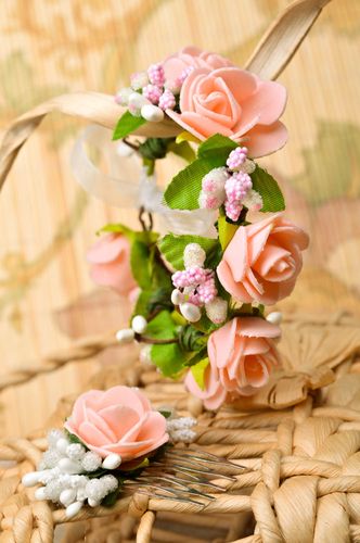 Handgefertigt Kinder Schmuckset Blumen Haarschmuck Armband Schmuck elegant - MADEheart.com