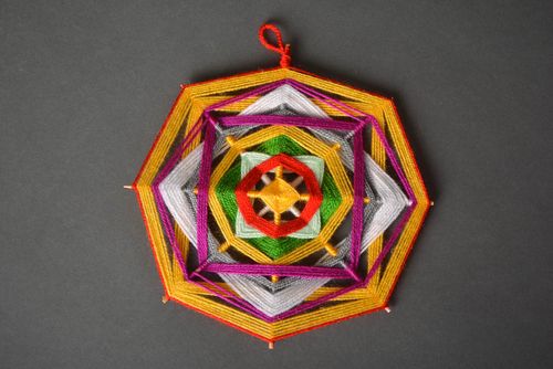 Deko Anhänger handgefertigt Wand Schmuck Haus Deko Mandala bunt schön - MADEheart.com
