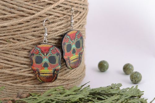 Polymer clay earrings Skulls - MADEheart.com