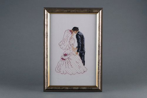 Картина вышитая Свадьба - MADEheart.com