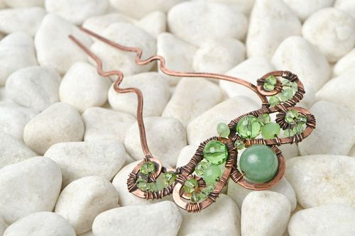 Handmade hair pin unusual hair accessory designer hair pin gift for women - MADEheart.com