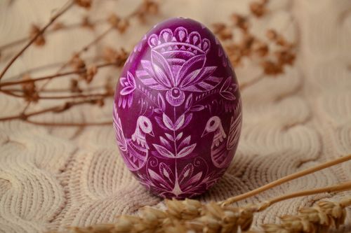 Пасхальное яйцо ручной работы гусиное - MADEheart.com