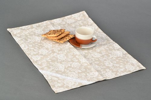 Handmade decorative napkin White Rose - MADEheart.com