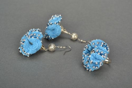 Ring und Ohrringe-Set in Blau - MADEheart.com