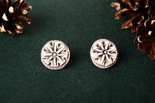 Fashion stud earrings handmade natural clay earrings jewelry for women  - MADEheart.com