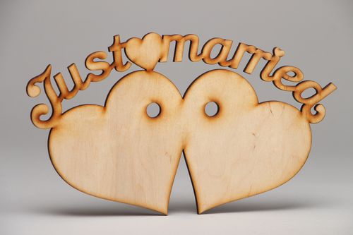 Handmade plywood blank for creative work Just married  - MADEheart.com