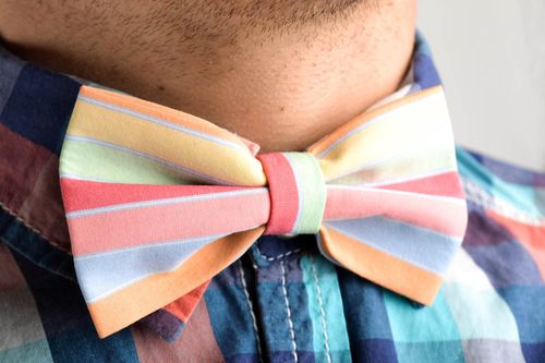 Handmade beautiful designer tie bow stylish male accessory bright bow tie - MADEheart.com