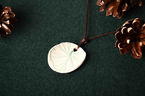 Stylish pendant ceramic neck accessory trendy designer necklace unusual gift - MADEheart.com