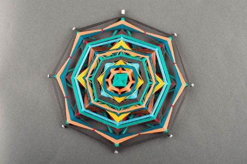 Handmade thread mandala wall hanging wall panels talisman decorative use only - MADEheart.com