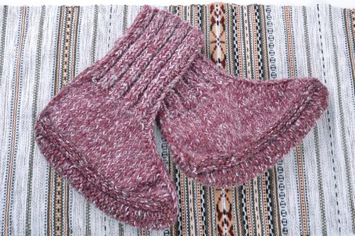 Beautiful bright warm socks hand knitted of natural wool for men women and children - MADEheart.com