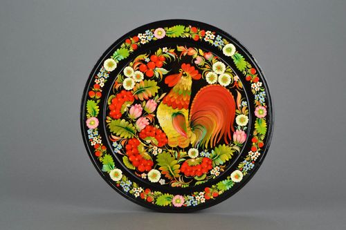 Large wall plate with painting - MADEheart.com