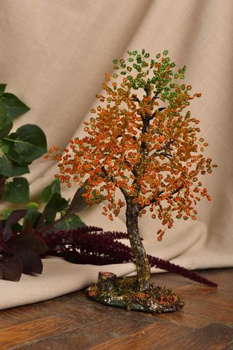 Handmade beaded bonsai tree gift for friend table decor decorative use only - MADEheart.com