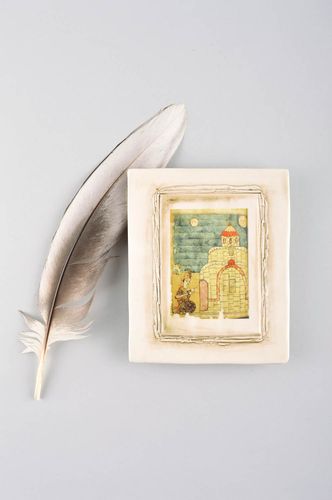 Panel decorativo hecho a mano regalo original elemento decorativo con estampado - MADEheart.com